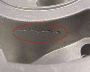 Cracking defect in aluminum machining