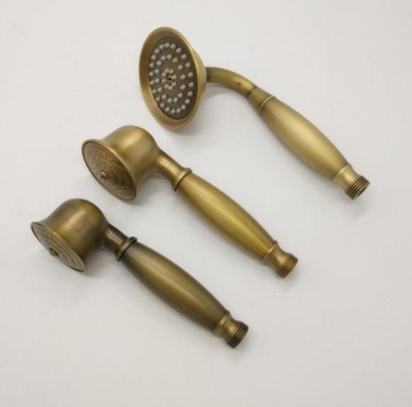 antique brass shower head and faucet