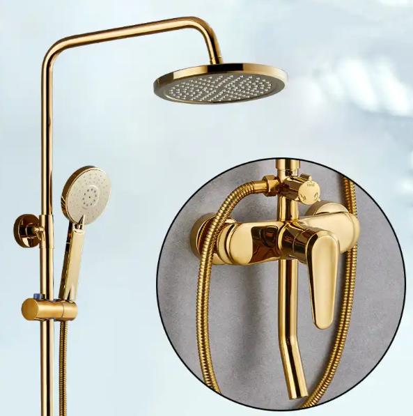 polished brass hand shower