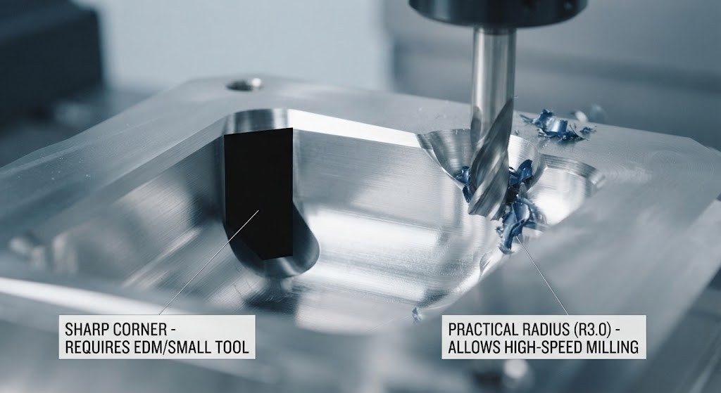 Internal Corner Radii and Tool Access