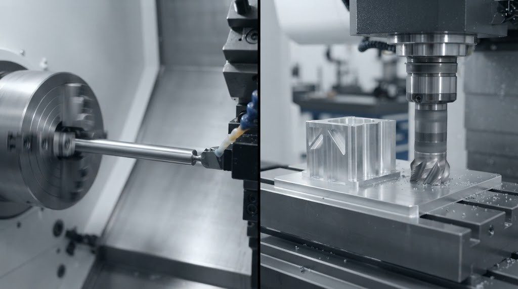difference between milling and turning