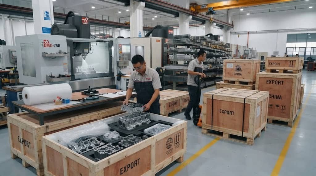 China cnc machining parts packaging and logistics