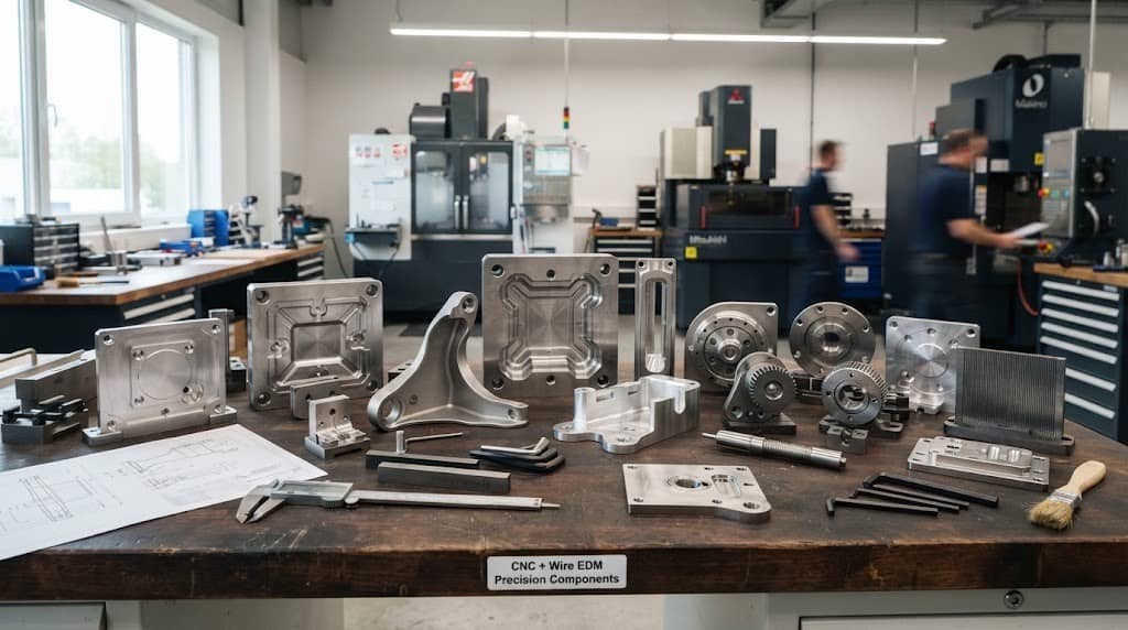 cnc machine and wire edm combined process parts showcase
